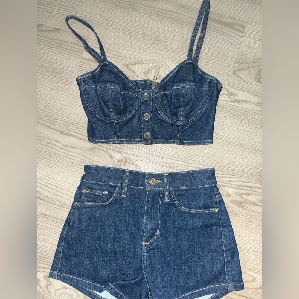 2 piece denim outfit
